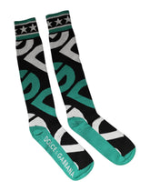 Dolce & Gabbana Multicolor Cotton Stretch Over Calf Socks